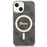 Guess GUHMP15MH4STW Brown Hardcase IML 4G MagSafe iPhone 14 Plus/15 Plus Tok