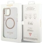 Guess GUHMP15MHTRMD Gold Hardcase Metal Outline MagSafe iPhone 14 Plus/15 Plus Tok