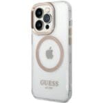 Guess GUHMP15SHTRMD Gold Hardcase Metal Outline MagSafe iPhone 13/14/15 Tok
