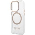 Guess GUHMP15SHTRMD Gold Hardcase Metal Outline MagSafe iPhone 13/14/15 Tok