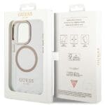 Guess GUHMP15SHTRMD Gold Hardcase Metal Outline MagSafe iPhone 13/14/15 Tok