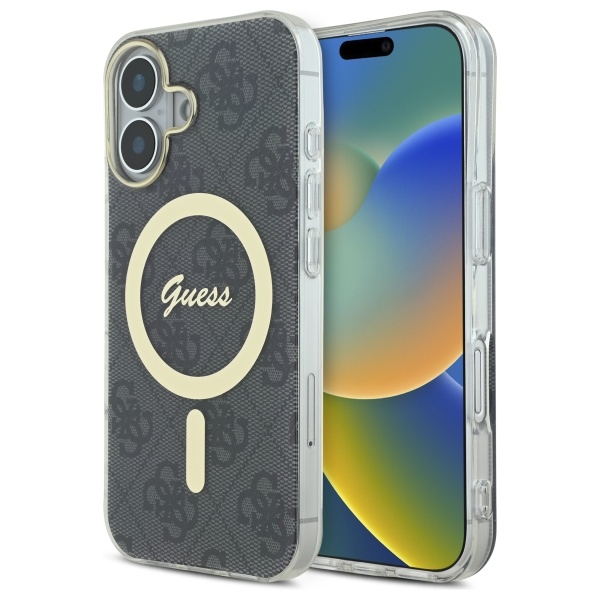 Guess GUHMP16MH4STK Black Hardcase IML 4G MagSafe iPhone 16 Plus Tok