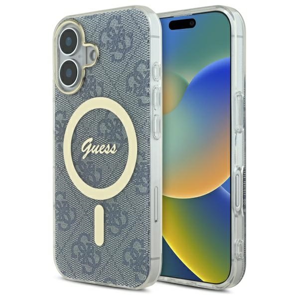 Guess GUHMP16SH4STB Blue Hardcase IML 4G MagSafe iPhone 16 Tok