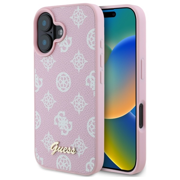 Guess GUHMP16SPGPYSP Pink Hardcase Peony Script MagSafe iPhone 16 Tok