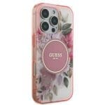 Guess GUHMP16XHFWBDCEP Pink Hardcase IML Flower & Tonal Circle MagSafe iPhone 16 Pro Max Tok
