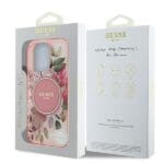 Guess GUHMP16XHFWBDCEP Pink Hardcase IML Flower & Tonal Circle MagSafe iPhone 16 Pro Max Tok