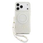 Guess IML Flowers Allover Strap MagSafe White iPhone 17 Pro Max Tok