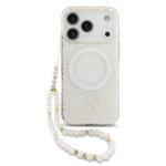 Guess IML Flowers Allover Strap MagSafe White iPhone 17 Pro Tok