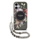 Guess IML Flowers Strap MagSafe Black iPhone 17 Tok