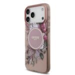 Guess IML Flowers Strap MagSafe Pink iPhone 17 Pro Max Tok