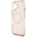 Guess IML Metal Mountain Logo MagSafe Pink iPhone 16 Tok