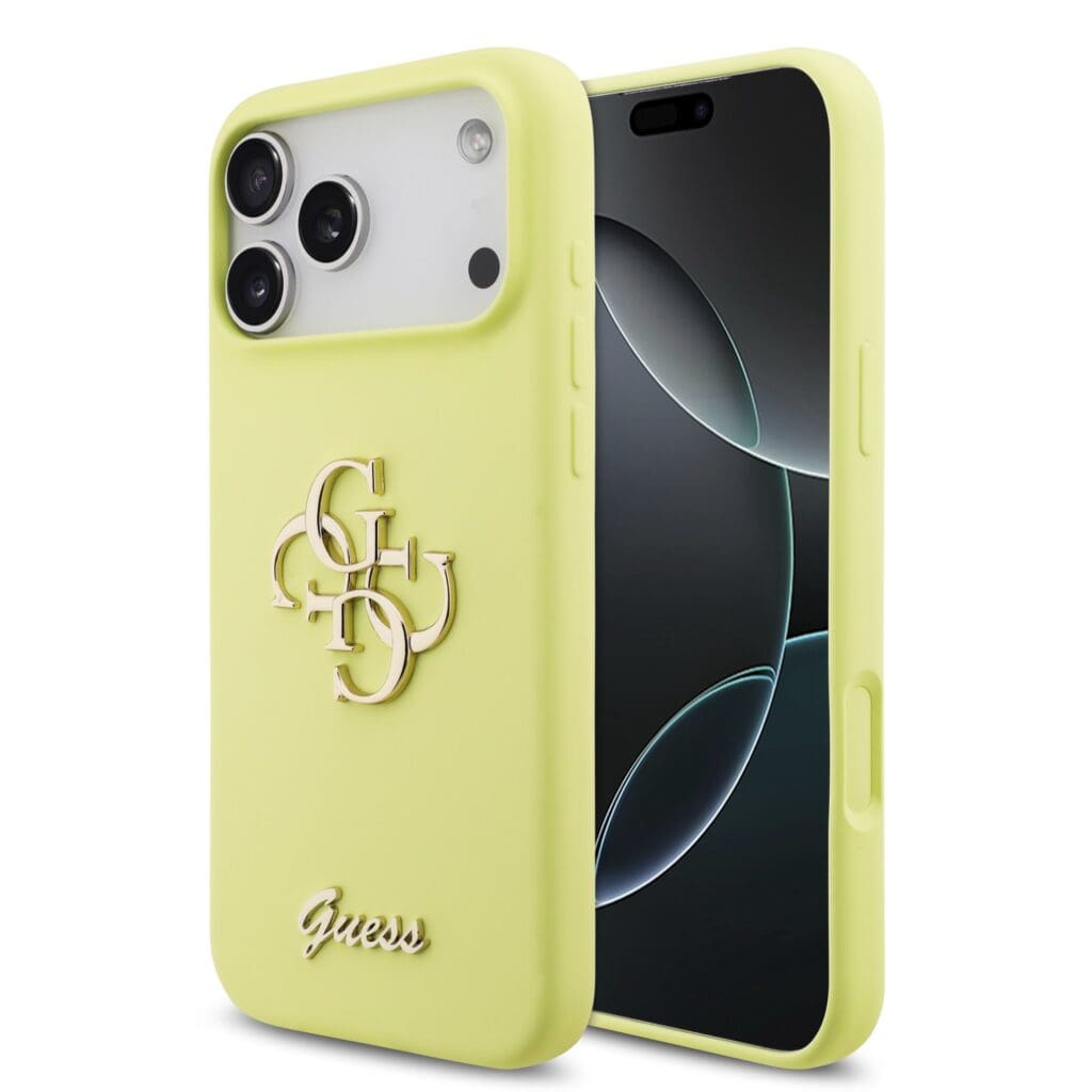 Guess Liquid Silicone 4G Metal Logo Yellow iPhone 17 Pro Max Tok