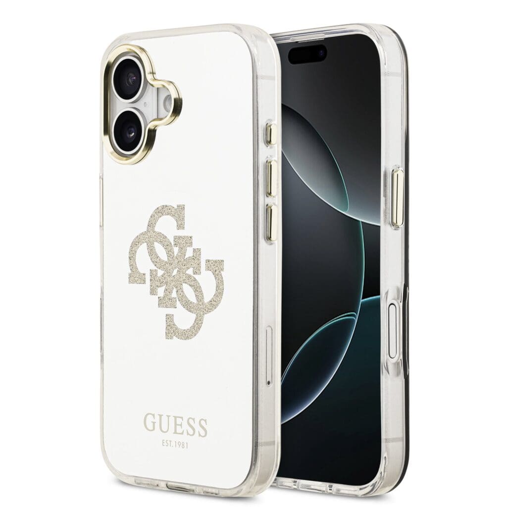 Guess PC/TPU Mirror 4G Glitter Logo MagSafe Gold iPhone 17 Tok