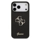 Guess PU Fixed Glitter 4G Metal Logo Black iPhone 17 Pro Max Tok