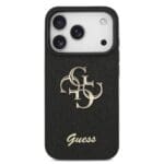 Guess PU Fixed Glitter 4G Metal Logo Black iPhone 17 Pro Tok