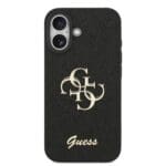 Guess PU Fixed Glitter 4G Metal Logo Black iPhone 17 Tok