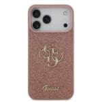 Guess PU Fixed Glitter 4G Metal Logo Pink iPhone 17 Pro Max Tok