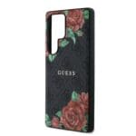 Guess PU Leather 4G Flowers Print Metal Classic Logo MagSafe Black Samsung Galaxy S25 Ultra Tok