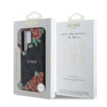 Guess PU Leather 4G Flowers Print Metal Classic Logo MagSafe Black Samsung Galaxy S25 Ultra Tok