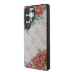 Guess PU Leather 4G Flowers Print Metal Classic Logo MagSafe Pink Samsung Galaxy S25 Ultra Tok