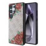 Guess PU Leather 4G Flowers Print Metal Classic Logo MagSafe Pink Samsung Galaxy S25 Ultra Tok