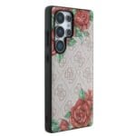 Guess PU Leather 4G Flowers Print Metal Classic Logo MagSafe Pink Samsung Galaxy S25 Ultra Tok