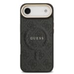 Guess PU Leather 4G Gold Frame MagSafe Black iPhone 17 Air Tok