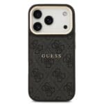 Guess PU Leather 4G Gold Frame MagSafe Black iPhone 17 Pro Tok