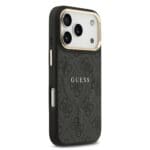 Guess PU Leather 4G Gold Frame MagSafe Black iPhone 17 Pro Tok