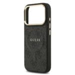 Guess PU Leather 4G Gold Frame MagSafe Black iPhone 17 Pro Tok