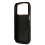 Guess PU Leather 4G Gold Frame MagSafe Black iPhone 17 Pro Tok