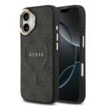 Guess PU Leather 4G Gold Frame MagSafe Black iPhone 17 Tok