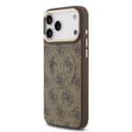Guess PU Leather 4G Gold Frame MagSafe Brown iPhone 17 Pro Max Tok