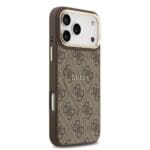 Guess PU Leather 4G Gold Frame MagSafe Brown iPhone 17 Pro Max Tok