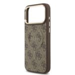 Guess PU Leather 4G Gold Frame MagSafe Brown iPhone 17 Pro Max Tok