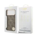 Guess PU Leather 4G Gold Frame MagSafe Brown iPhone 17 Pro Max Tok