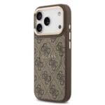 Guess PU Leather 4G Gold Frame MagSafe Brown iPhone 17 Pro Tok