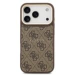 Guess PU Leather 4G Gold Frame MagSafe Brown iPhone 17 Pro Tok