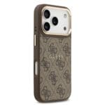 Guess PU Leather 4G Gold Frame MagSafe Brown iPhone 17 Pro Tok