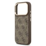 Guess PU Leather 4G Gold Frame MagSafe Brown iPhone 17 Pro Tok