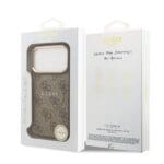 Guess PU Leather 4G Gold Frame MagSafe Brown iPhone 17 Pro Tok
