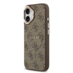 Guess PU Leather 4G Gold Frame MagSafe Brown iPhone 17 Tok