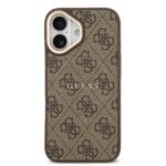 Guess PU Leather 4G Gold Frame MagSafe Brown iPhone 17 Tok