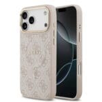 Guess PU Leather 4G Gold Frame MagSafe Pink iPhone 17 Pro Max Tok