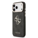 Guess PU Leather 4G Metal Logo Gold Frame Black iPhone 17 Pro Max Tok