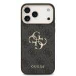 Guess PU Leather 4G Metal Logo Gold Frame Black iPhone 17 Pro Max Tok
