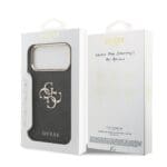 Guess PU Leather 4G Metal Logo Gold Frame Black iPhone 17 Pro Max Tok