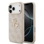 Guess PU Leather 4G Metal Logo Gold Frame Pink iPhone 17 Pro Max Tok