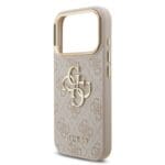 Guess PU Leather 4G Metal Logo Gold Frame Pink iPhone 17 Pro Tok