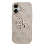 Guess PU Leather 4G Metal Logo Gold Frame Pink iPhone 17 Tok